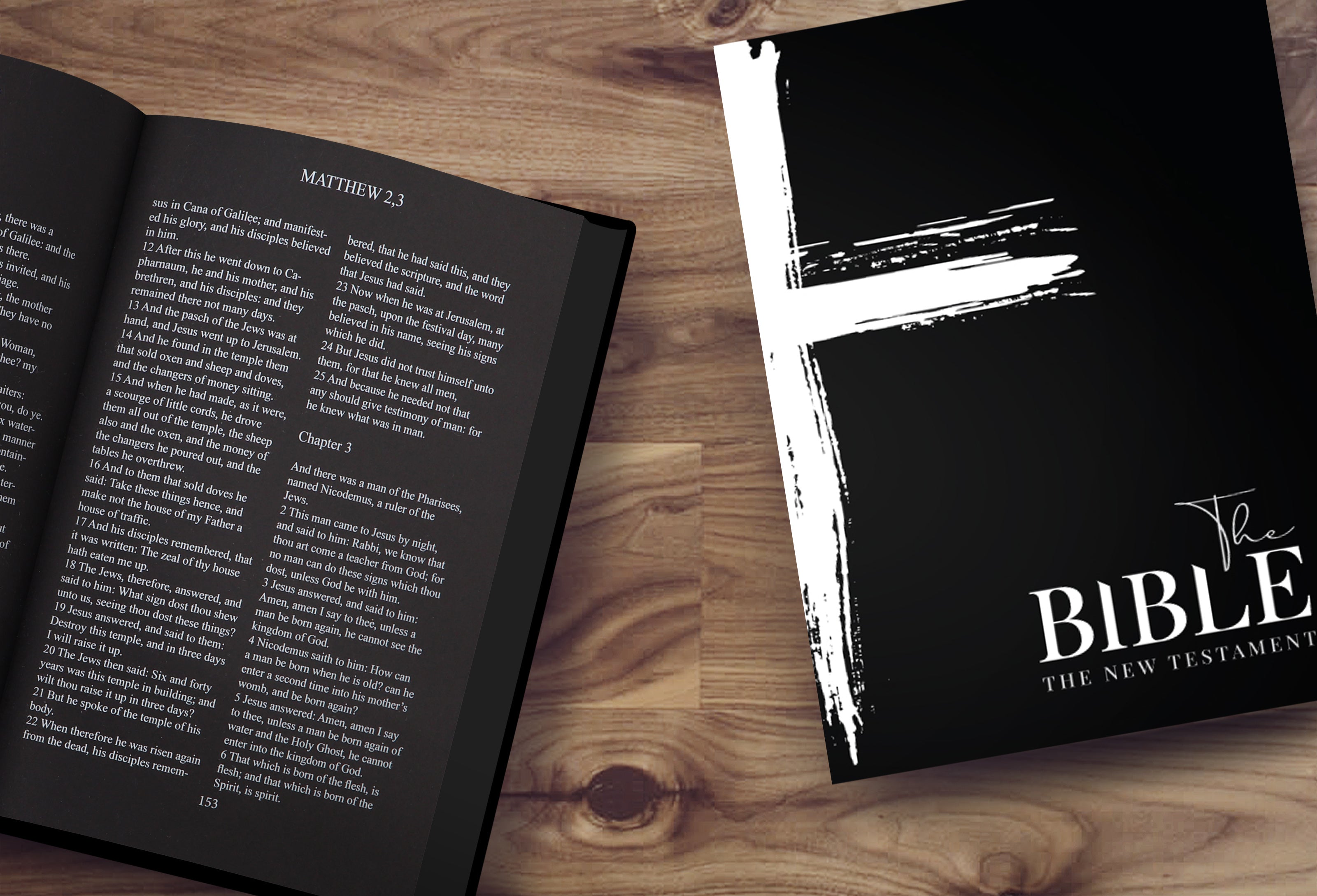 Hardcover Edition The Bible on Black Paper MONOCHROME BIBLE