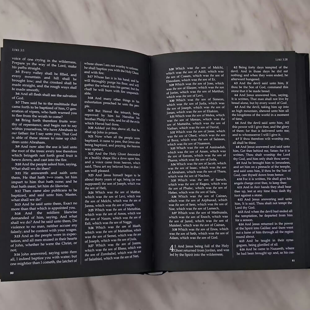 Linen Edition The Bible on Black Paper