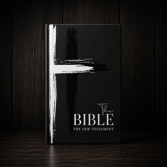 The New Testament Bible on Black Paper