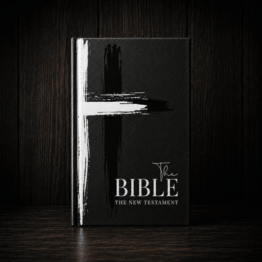 The New Testament Bible on Black Paper