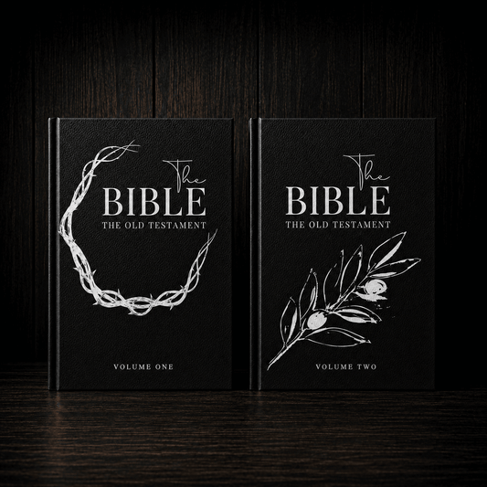 The Old Testament Bible on Black Paper